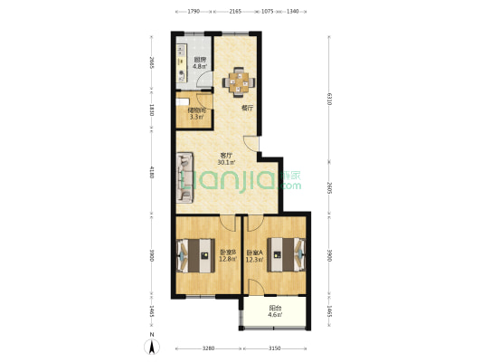 恒广国际物流园 2室1厅0卫 85平方