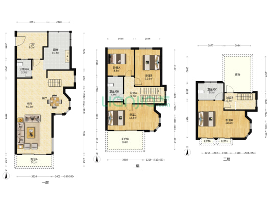 美院COAST 4室1厅3卫 163平方