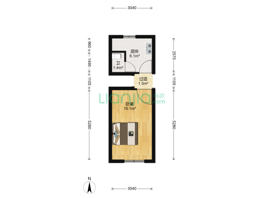 打绳巷128号 1室0厅1卫 30平方