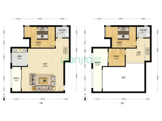 曦圆廊桥 3室1厅2卫 126平方