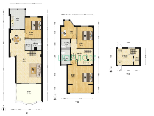 愿景丽水绿洲 4室1厅4卫 199平方
