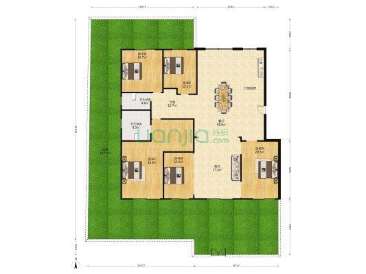 仁恒桃园世纪·畅园  5室2厅2卫 235平方