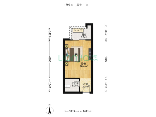 毕加索小屋 1室0厅1卫 33平方