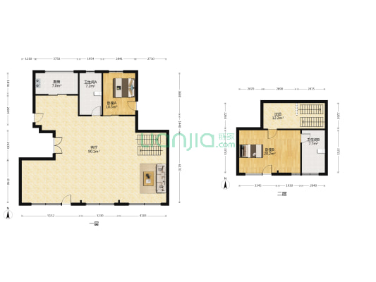 大者 2室1厅2卫 198平方