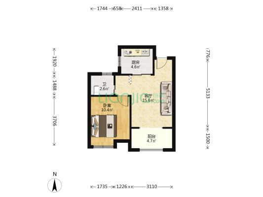丰集苑 1室1厅1卫 50平方