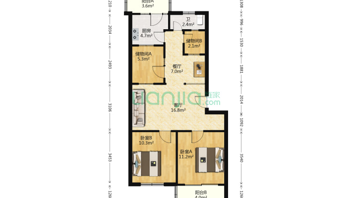 投资公司宿舍二手房实景图