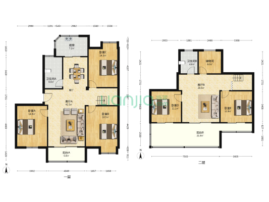 迎宾花苑东区 5室2厅2卫 202平方