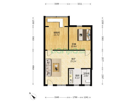 德阳市丝绸公司宿舍 1室1厅1卫 61平方