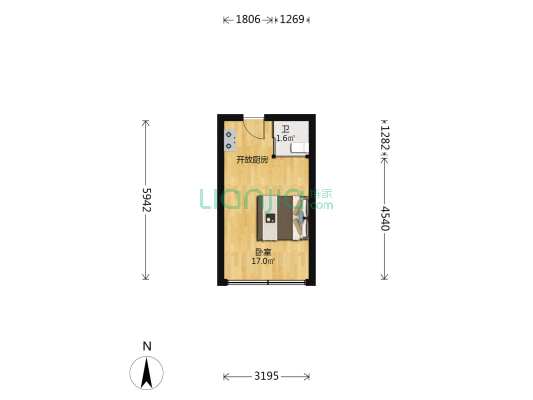 海星公寓 1室0厅1卫 26平方
