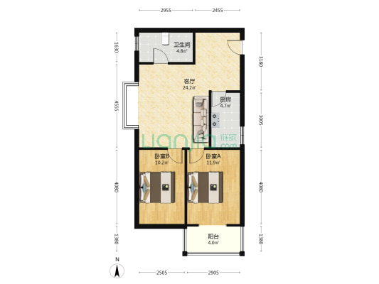 成熟社区精装好楼层房本满五唯一税费低-户型图