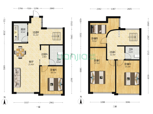 春意江南名邸 4室1厅2卫 89平方