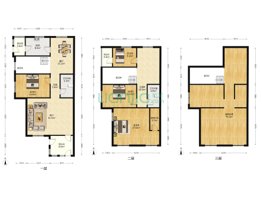 铭仁别墅 4室2厅2卫 217平方