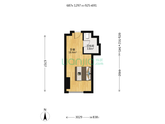 鑫汇国际公寓 1室0厅1卫 41平方