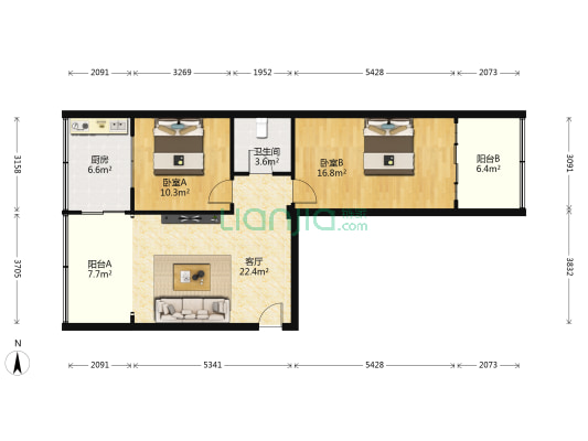 华坪小区 2室1厅1卫 93平方