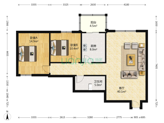 文华苑C区 2室1厅1卫 117平方