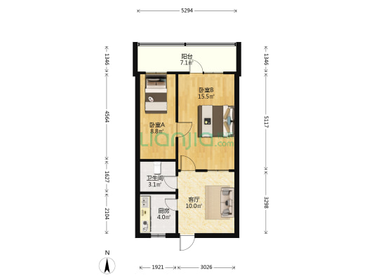 水西关西街44号 2室1厅1卫 58平方