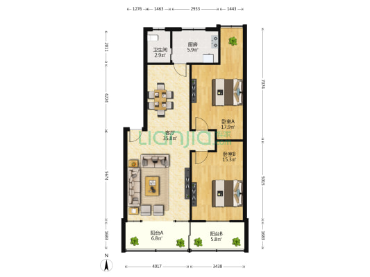 长麦路228弄 2室1厅1卫 102平方