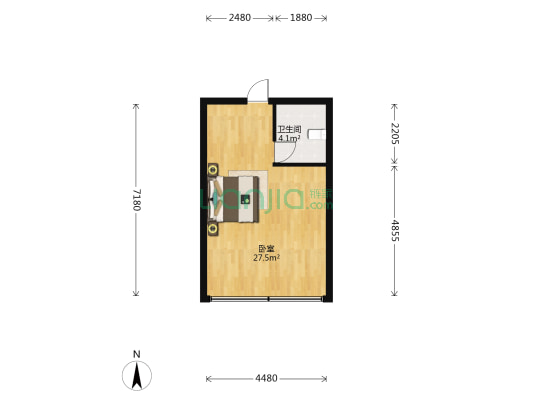 友邦广场 1室0厅1卫 57平方