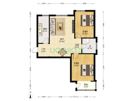 文予凤凰城 2室1厅1卫 99平方