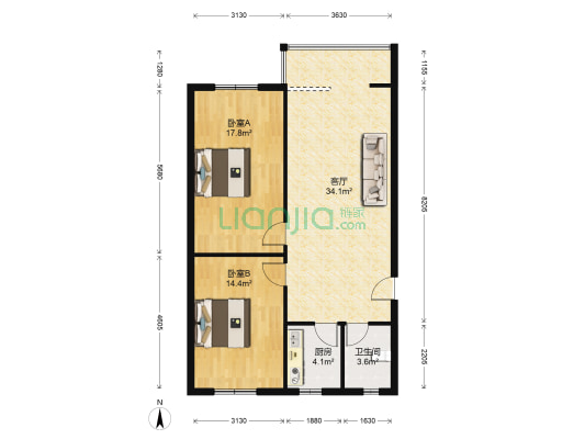 南街一巷9号 2室1厅1卫 91平方