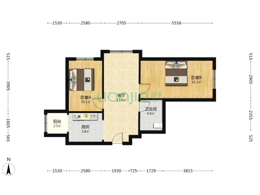 金色城邦C地块二期 2室1厅1卫 80平方