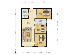 精装修，满二，经典南向小三居，低楼层，出行方便-涿州鸿坤理想湾南区户型图