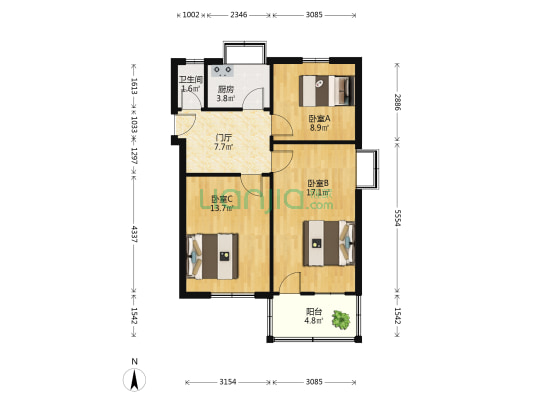 建筑新村南路33号 3室0厅1卫 73平方