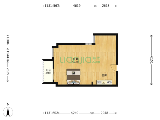大益尚悦 1室0厅0卫 61平方
