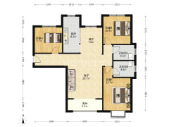 此房南北通透大三居，双卫，明厨明卫-涿州鸿坤理想湾北区户型图