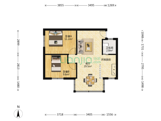 黄埔大道中锦明街 2室1厅1卫 62平方
