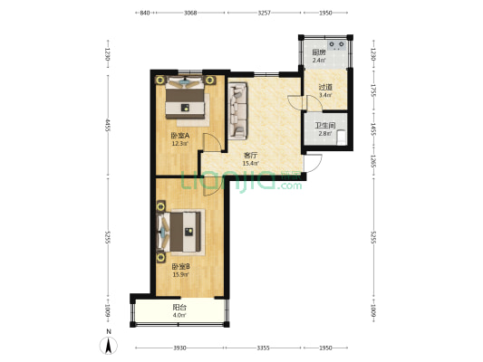 迎泽南街28号 2室1厅1卫 66平方