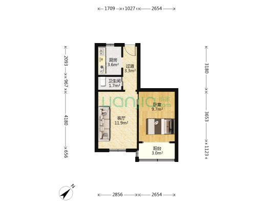 人民路294-300（双号） 1室1厅1卫 45平方