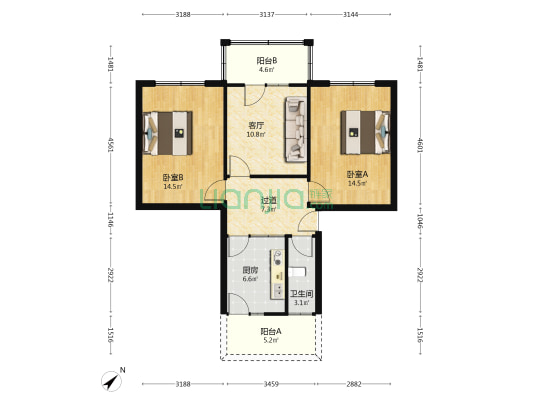 交通局家属院 2室1厅1卫 77平方