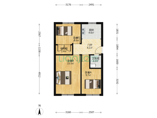 和平北路 3室0厅1卫 68平方