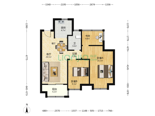 林泉雅舍 3室1厅1卫 94平方