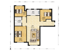 鸿坤理想湾南区 3室1厅 南 北-涿州鸿坤理想湾南区户型图