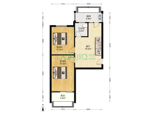 康泰园 2室1厅1卫 71平方