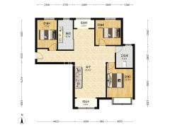 香邑溪谷玫瑰园，南北通透三居室，精装修拎包入-涿州香邑溪谷玫瑰园户型图