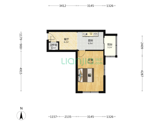 昆纬路 1室1厅1卫 42平方
