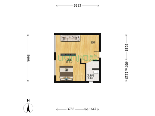 长冶南阳御龙府二期 1室0厅1卫 50平方