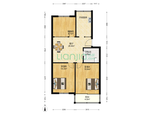 新里河新村 2室1厅1卫 88平方