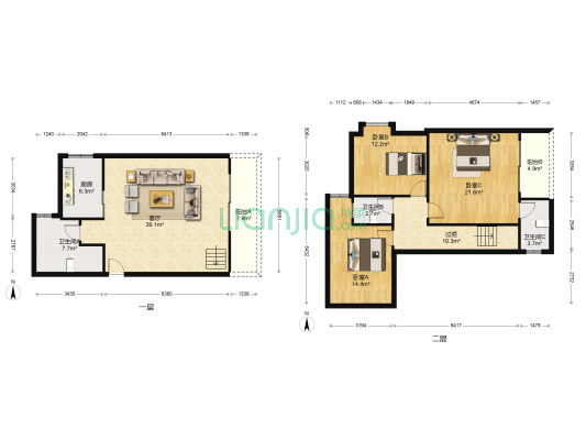 锦盛新城 3室1厅3卫 142平方