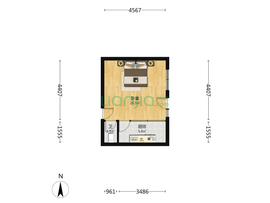 农艺街12号 1室0厅1卫 38平方