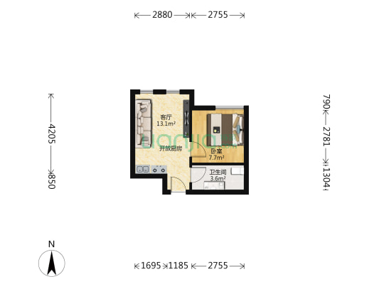 第6街区 1室1厅1卫 40平方