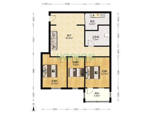 胜利路5号 3室1厅1卫 98平方