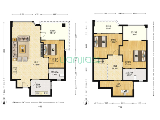 嘉瑞苑二期 4室1厅2卫 164平方