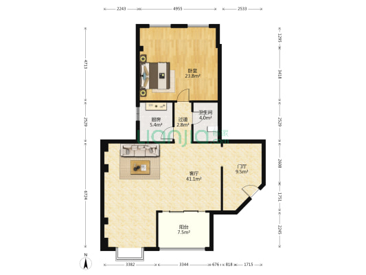 顺民大厦 1室1厅1卫 126平方