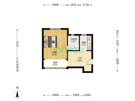吴中路730弄 1室0厅1卫 42平方
