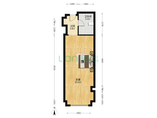 大桥路68号 1室0厅1卫 60平方