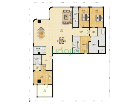 保利One56 3室1厅4卫 366平方